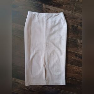 Classic Cream Midi Pencil Skirt